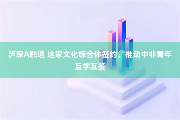 泸深A融通 这家文化综合体签约,推动中非青年互学互鉴